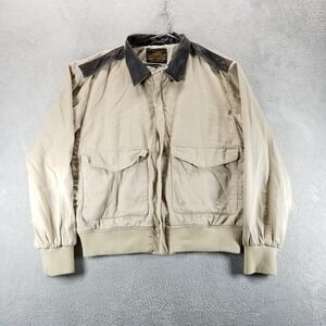 VTG‎ Schott Jacket Mens XL Beige Type A2 Bomber Canvas Army Flight